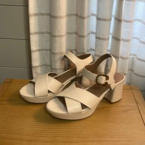 Aerosoles COSMOS Platform Heel Sandals NEW Leather 6 1/2